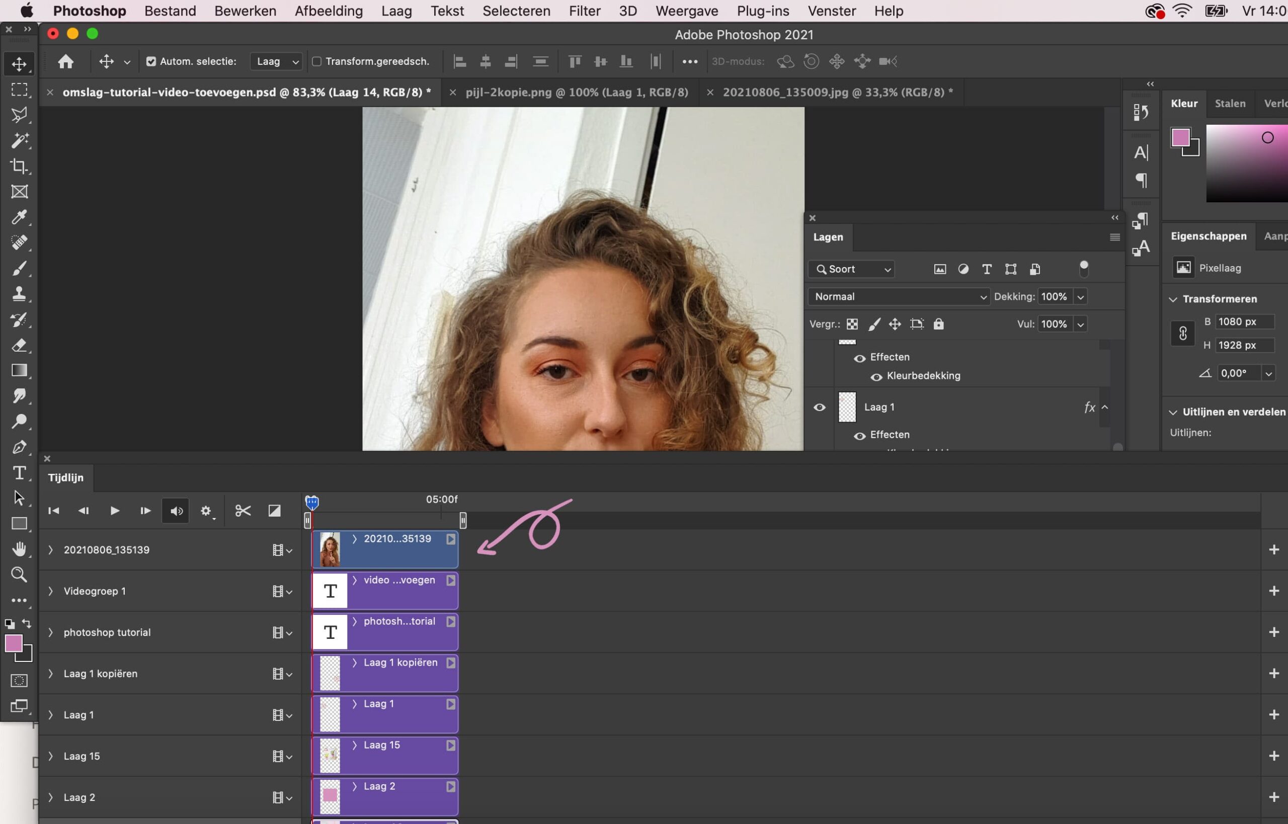 video toevoegen in photoshop
