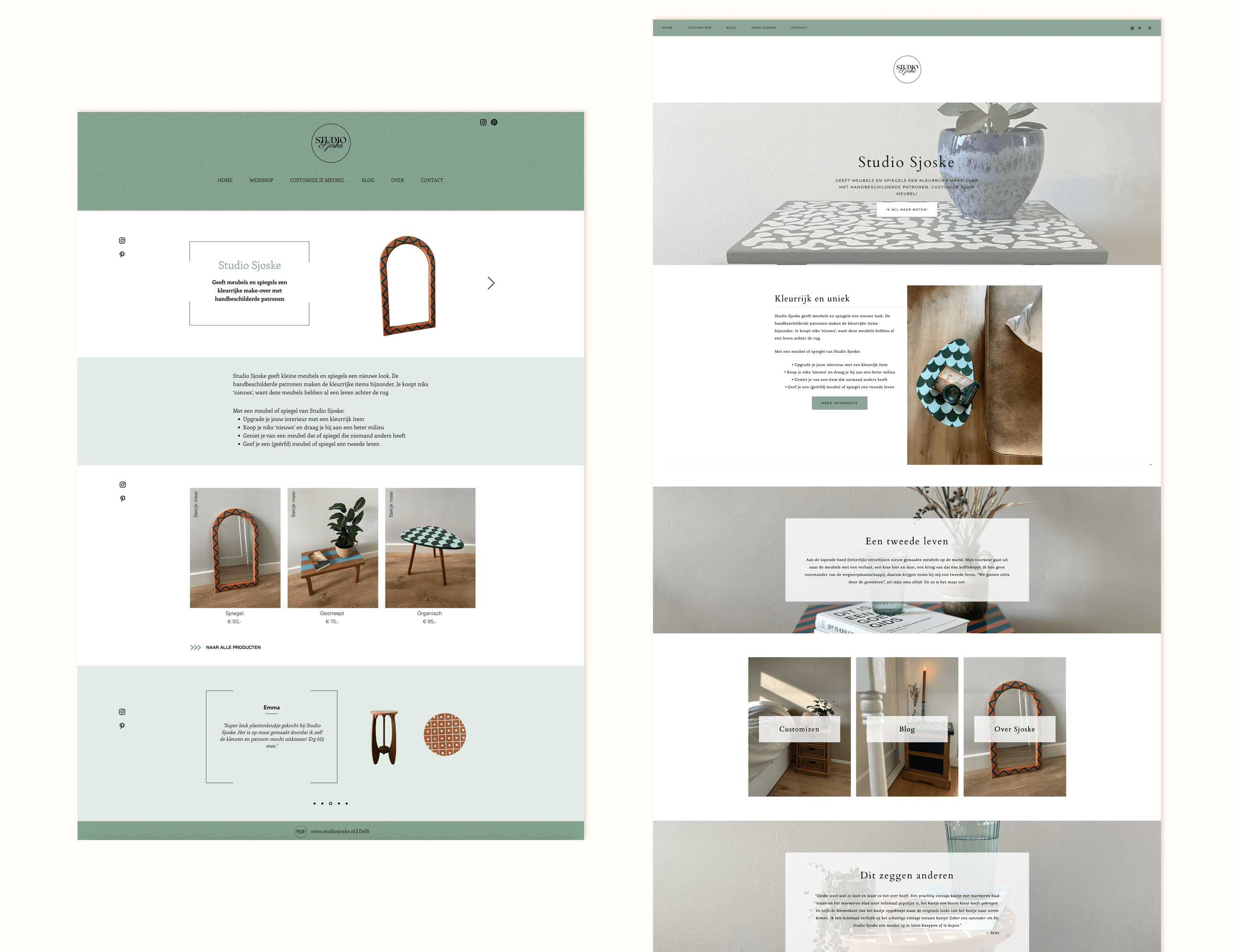 wordpress website ontwerp voor Studio Sjoske