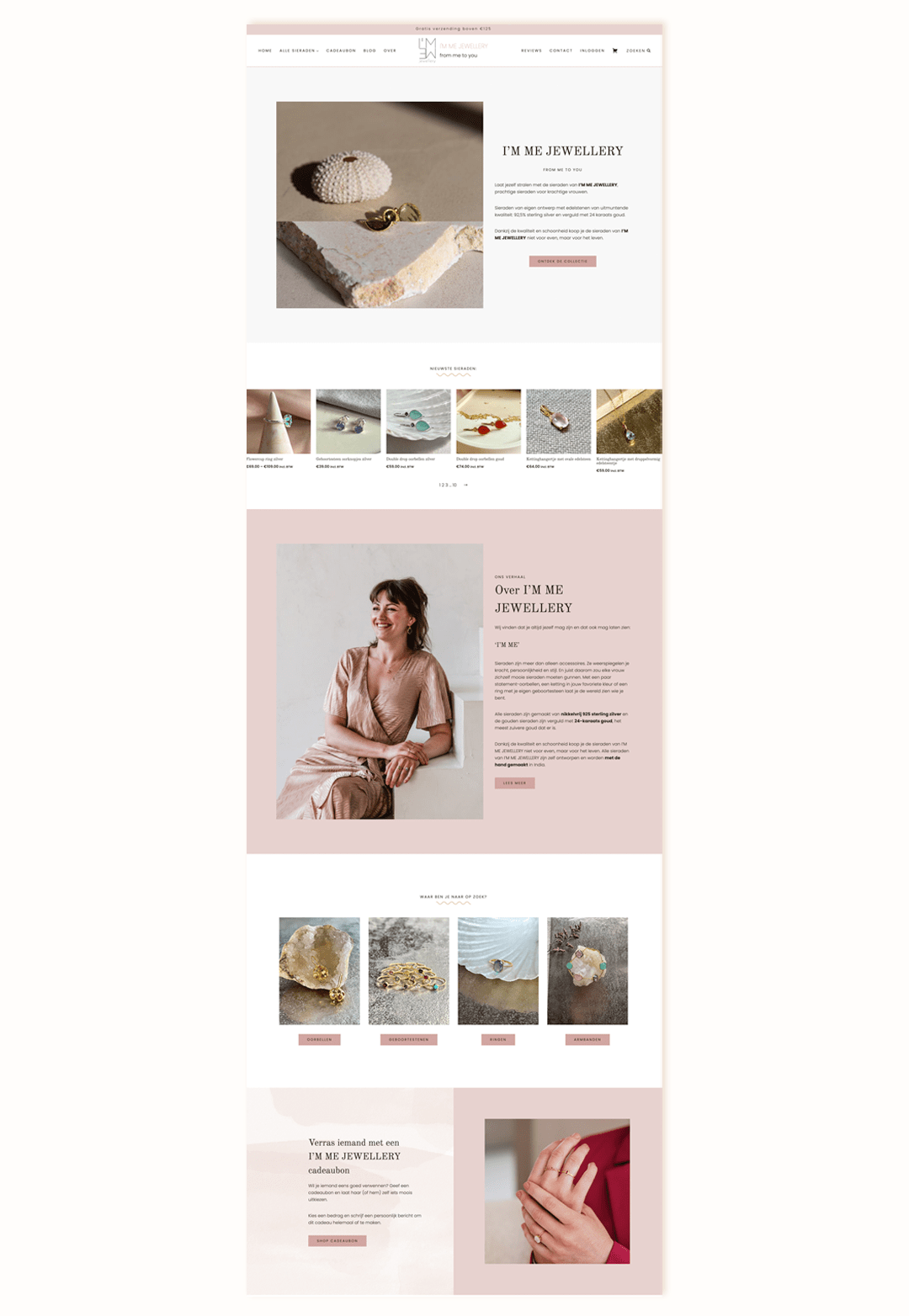 WordPress webshop ontwerp voor Imme Jewellery