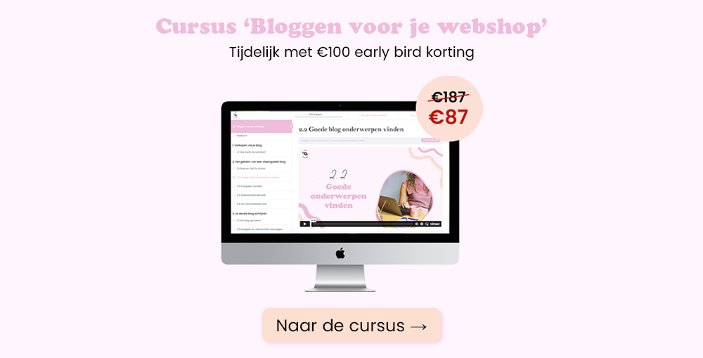 cursus bloggen voor je webshop