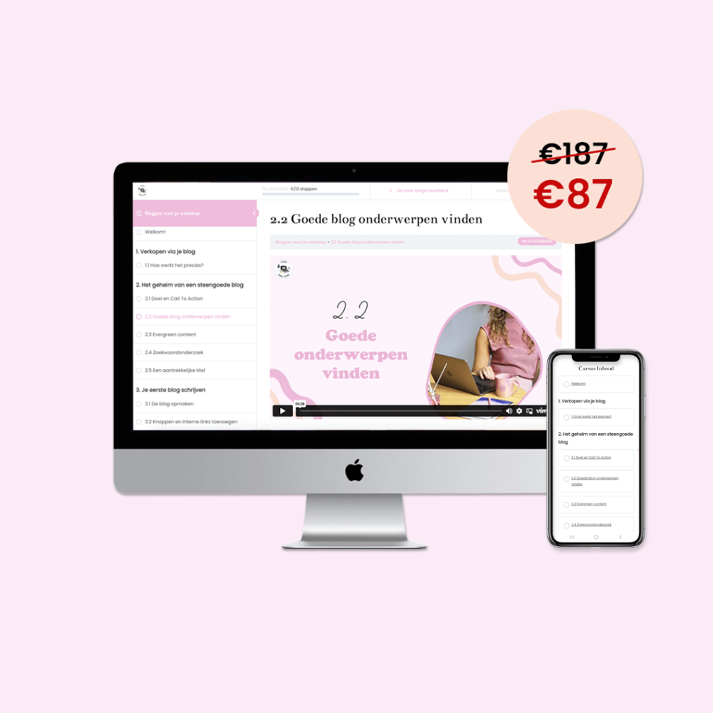 Online cursus Bloggen voor je webshop