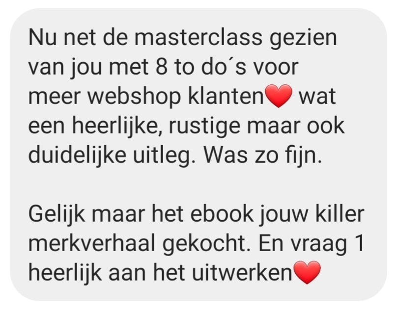 review masterclass meer webshop klanten Studio Anna Jirina