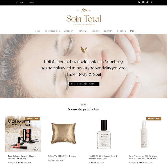 wordpress website schoonheidssalon | professionele wordpress webshop
