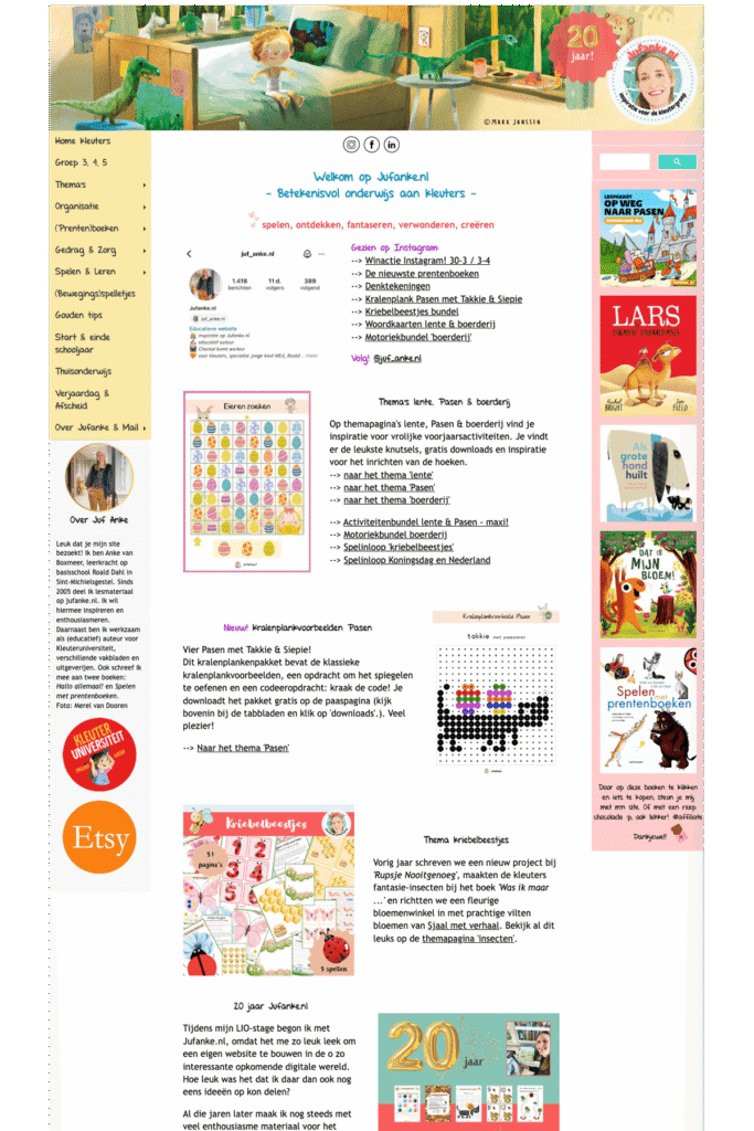 before website in Dreamweaver Juf Anke