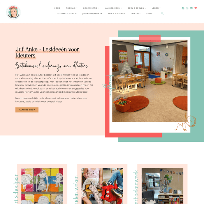 wordpress webshop voor Juf Anke | Webshop voor lesmateriaal en inspiratie | Educatieve webshop
