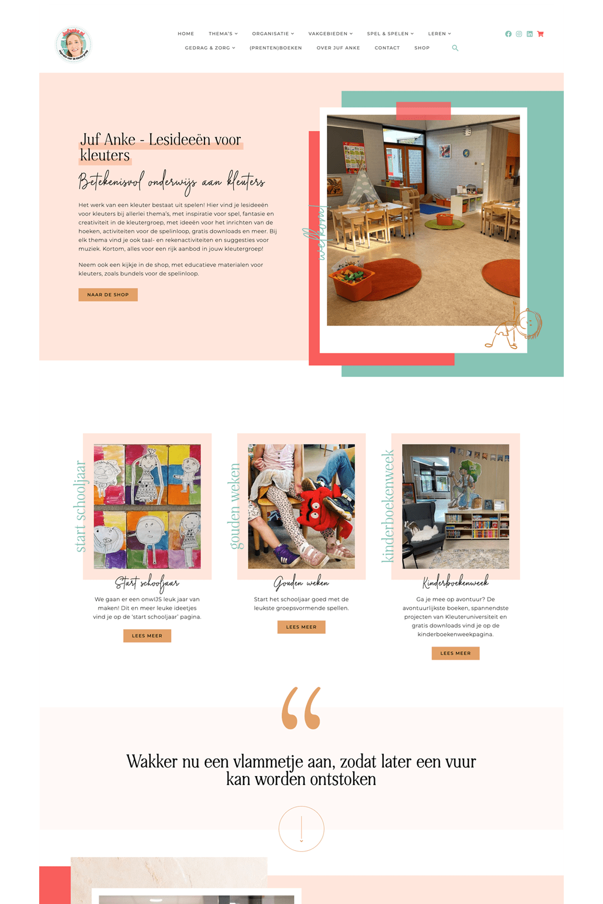 wordpress webshop ontwerp voor Juf Anke