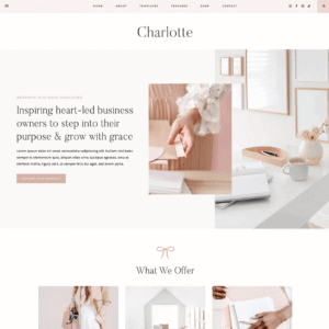 wordpress thema charlotte | vrouwelijk wordpress thema voor webshops