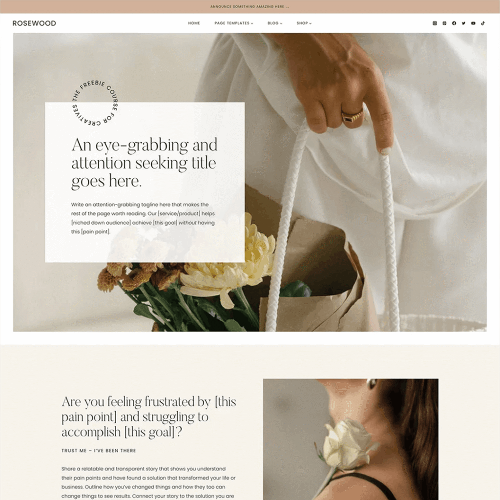 wordpress thema rosewood | professioneel WordPress thema voor webshops | WordPress webshop maken