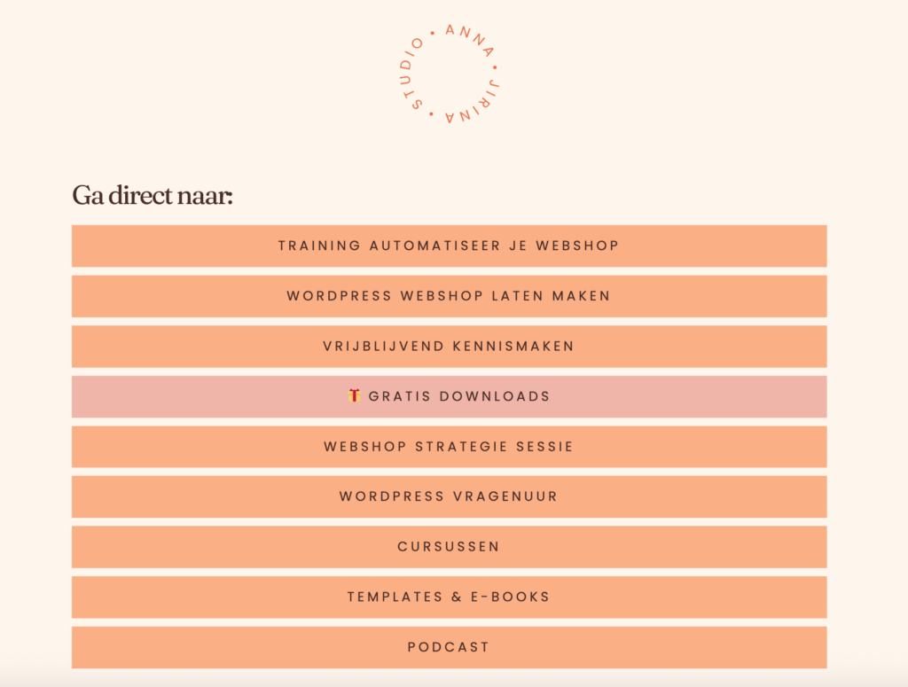 instagram link in bio pagina maken voor je webshop