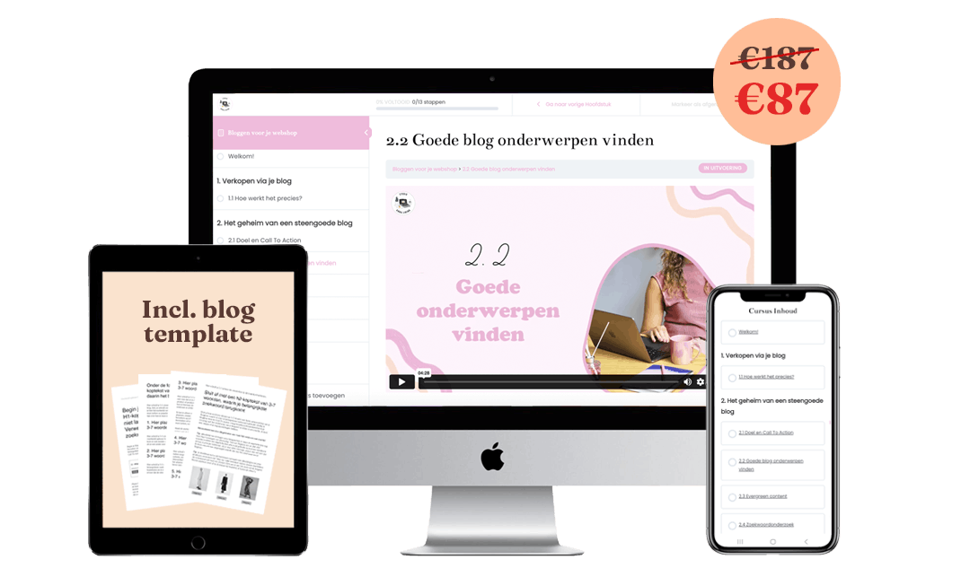 cursus bloggen voor je webshop | blog cursus voor webshops | bloggen cursus | webshop SEO verbeteren