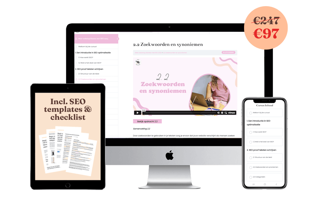 SEO cursus voor webshops | Meer webshop klanten met SEO | SEO optimalisatie webshops